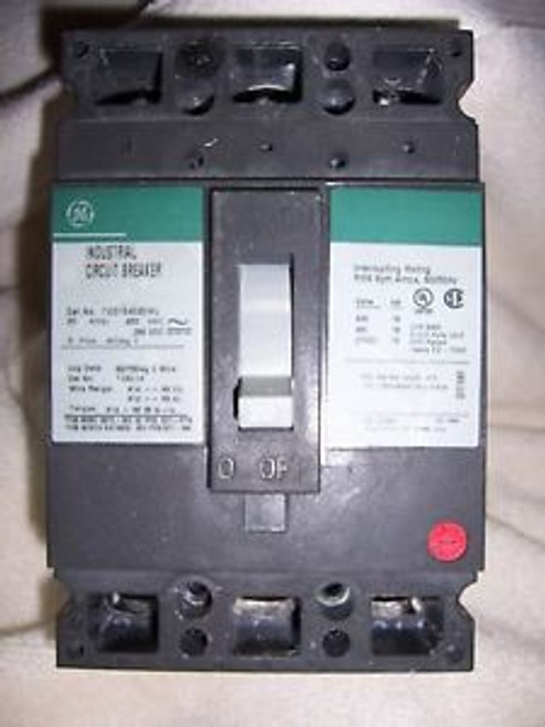 GE TED134020WL 3 Pole 480VAC Industrial Circuit Breaker