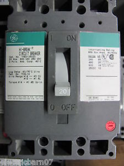 GE THED136020 20 Amp Circuit Breaker