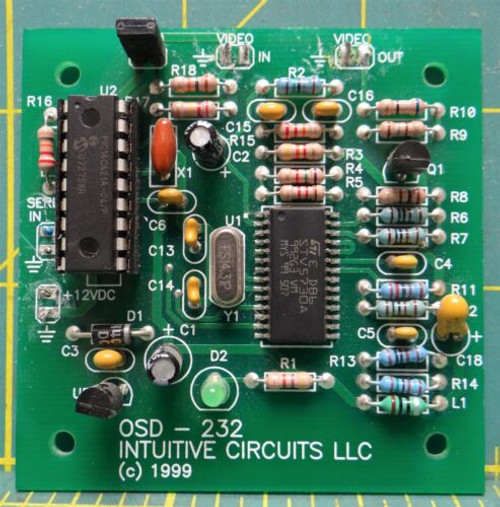 Intuitive Circuits Osd-232 On-Screen Display Char. Overlay Board Rs232 Interface
