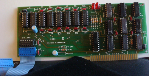 Coex 16K Ram Expansion Card For Apple 2 And 2E With Cable. Tested, Working.