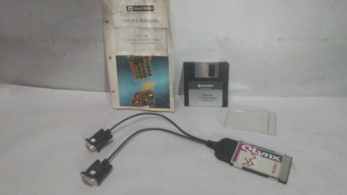 Quatech Dsp-100 Dual Channel Rs-232 Async. Serial Adapter Pcmcia Card & Cable