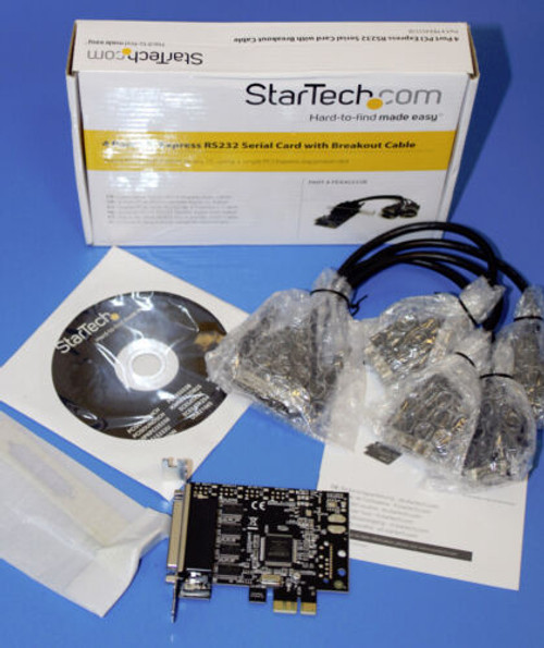 New Startech Pex4S553B 4 Port Rs232 Pci Express Serial Card With Breakout Cable