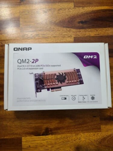 Qnap Qm2-2P Dual M.2 22110 Or 2280 Pcie 2.0 X4 Ssd Expansion Card