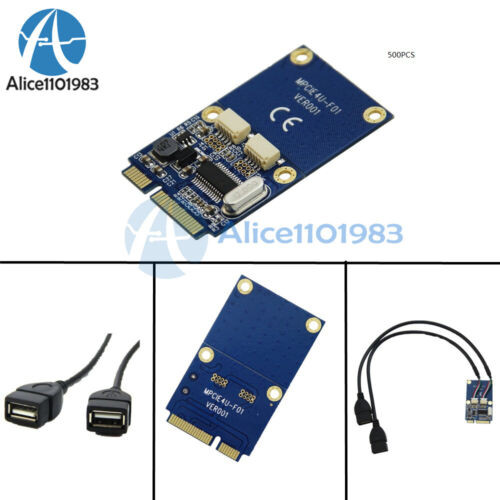 500Pcs Mini Pci-E To Usb Adapter Mpcie To 5 Pin 2 Ports Usb2.0 Converter Card