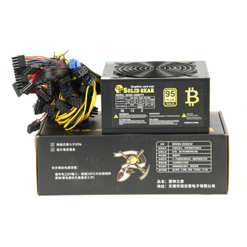2000W 110V Modular Mining Power Supply For 8 Gpu Rig Coin Miner 95 Gold
