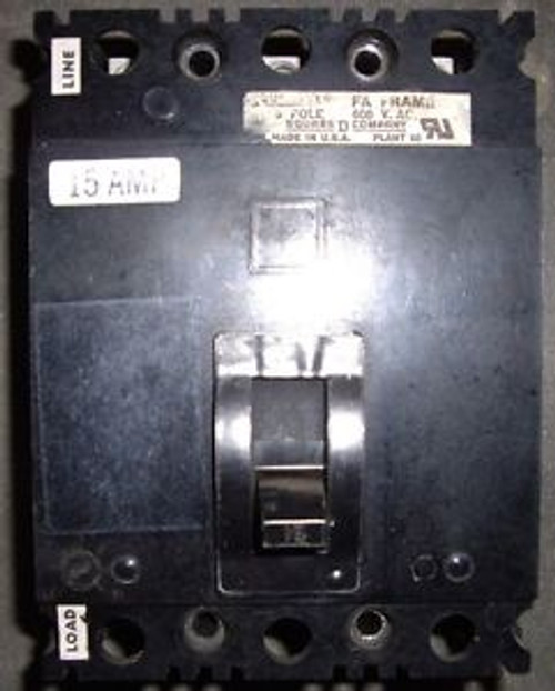 Square D Circuit Breaker , FAL3601513M , 15A 3-Pole