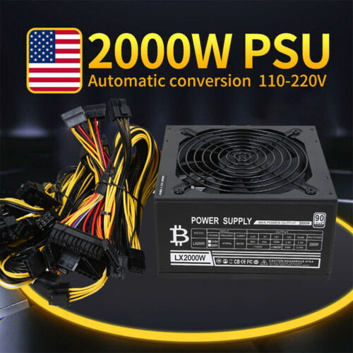 Modular Mining Power Supply 2000W Psu 8 Graphics Gpu Eth Rig Ethereum Miner Us#