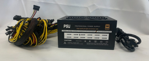 Psu 2000W Professional Mining Power Supply 96 Efficiency For 8 Gpu