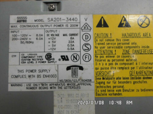 Astec Sa201-3440 200W Ps Tested