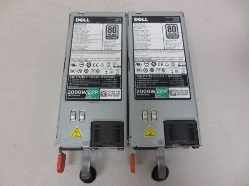 Lot 2 Dell J5Wmg 39K3H W1R7V Poweredge R740 80+ Platinum Epp 2000W Power Supply