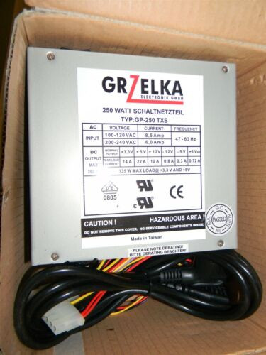 Grzelka Gp-250 Tx 250 Watt Computer Power Supply New In Box
