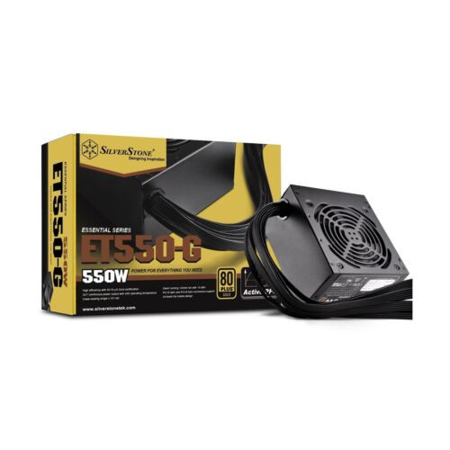 Silverstone Tek 550W 80 Plus Gold Fixed Cable Power Supply With Flat Black Ca...