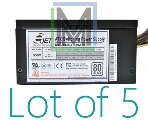 Ej-550A80 Ejet Atx 550W Pc Desktop Computer Power Supply - 5Pcs