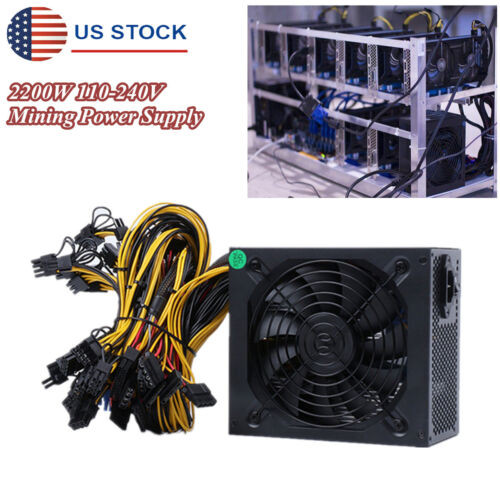 2200W Modular Power Supply For 6/8 Graphic CardsCoin Mining Miner