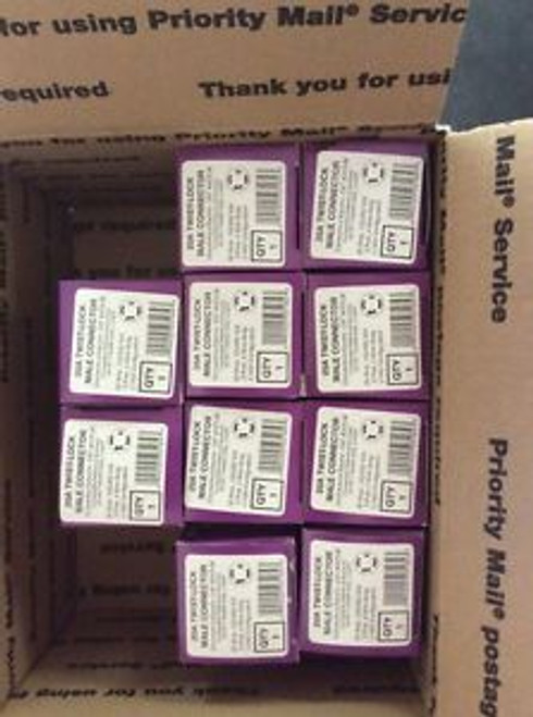 10-New, 20 Amp twistlock male connector L1420P, Plug 3 Pole 4 Wire 125/250 volt