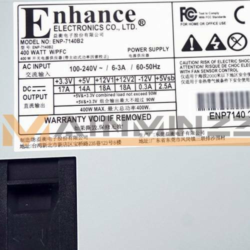 1Pc For Enhance Enp-7140B Flex 1U 400W Power Supply