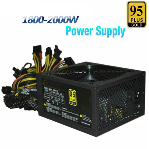 2000W Mini Portable Computer Mining Chassis Power Supply Atx For 8 Graphics Card