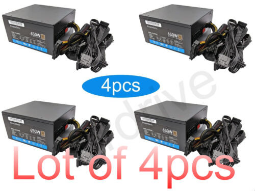 Lot 4Pcs: Powerspec 650W 80Plus Bronze 2X Pcie Modular Cable Atx Pc Power Supply