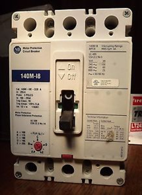 Allen Bradley 140M-I8E-D20-CC160-205 Amp Industrial Circuit Breaker Allen Bradley 140M-I8E-D20-CC160-205 Amp Industrial Circuit Breaker