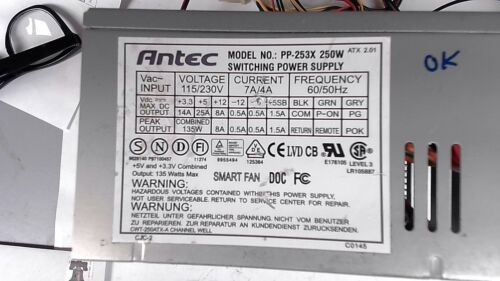 Pp-253X Antec 250W Atx 20 Pin Switching Power Supply