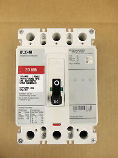 Cutler Hammer ED3110 3 Pole 110 Amp Circuit Breaker ED3110BP10 Red Label