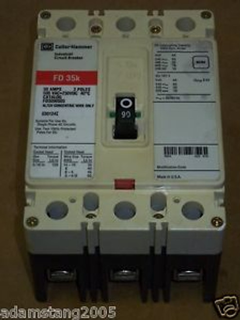 Cutler Hammer FD 35k 3 pole 90 amp FD3090S05 Circuit Breaker FD3090