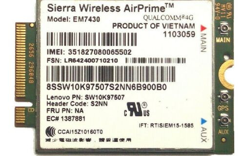 Lenovo Thinkpad Gobi6000 Sierra Em7430 Lte/Wcdma 4G 01Ax737 Wlan Wireless Card