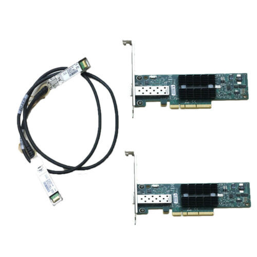2Pcs Mnpa19-Xtr 10Gb Mellanox Connectx-2 10Gbe 1M Sfp+ Cable Network Card