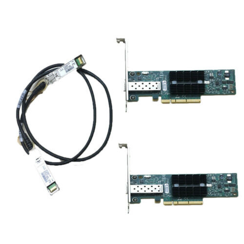 2Pcs Mnpa19-Xtr 10Gb Mellanox Connectx-2 10Gbe 1M Sfp+ Cable Network Card