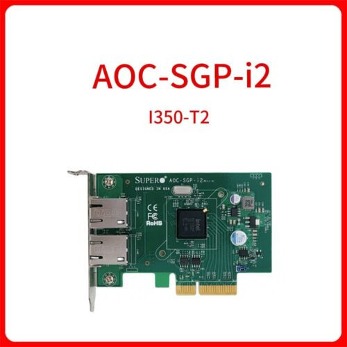 Supermicro Aoc-Sgp-I2 I350-T2 Chip 2-Port Pci-Express 2.1 X4 Controller Card
