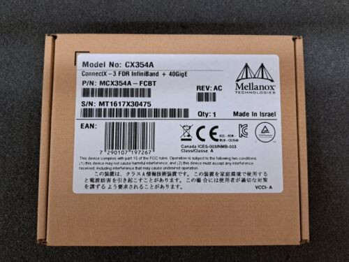 New, Mellanox, Mcx354A-Fcbt, Connectx-3 Vpi 40/56Gbe Dual-Port Qsfp Adapter