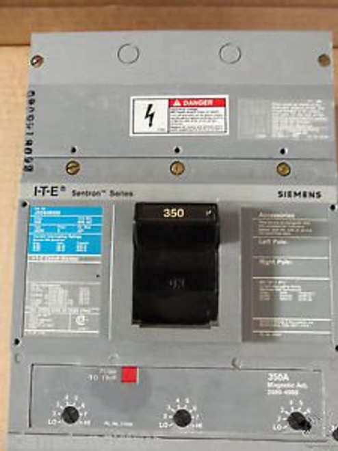 ITE SIEMENS JXD6 3 pole 350 amp 600v JXD63B350 Circuit Breaker JXD