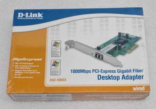 New Sealed - D-Link Dge-560Sx 1000Mbps Pci?Express Gigabit Fiber Desktop Adapter