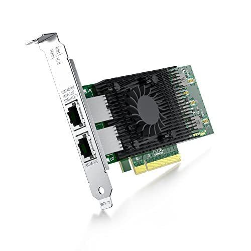 10Gb Pci-E Network Card Nic Compatible For Intel X540-T2, Dual Rj45 Copper Po...