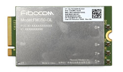 Fibocom Fm350-Gl 5G Lte Card Uplink Mimo Gnss M46335-005 M46197-002 M46198-002