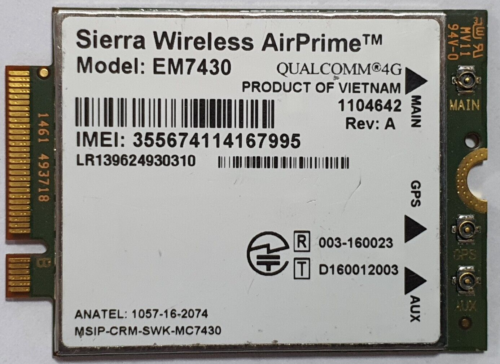 Sierra Wireless, Inc. 4G/Lte Embedded Cellular Rf Module Model: Em7430_1104642