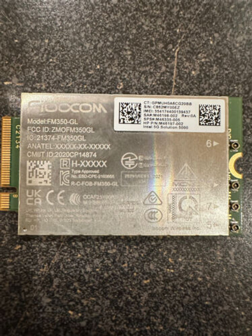 Fibocom Fm350-Gl 5G Lte Card Uplink Mimo Gnss M46335-005 M46197-002,M46198-002