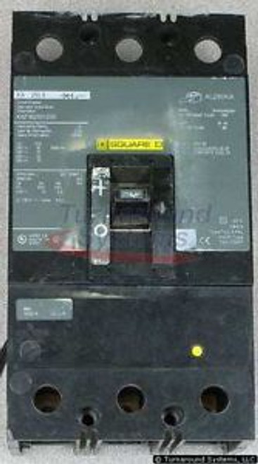Square D KAF362501039-DG1 Circuit Breaker, 250 Amp, 600 Volt, Shunt Trip, Used