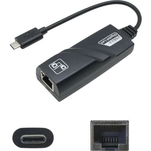 Addon 5-Pack Of Usb 3.1 C Male To Rj-45 Female Black Adapters Usbc2Rj45F5Pk