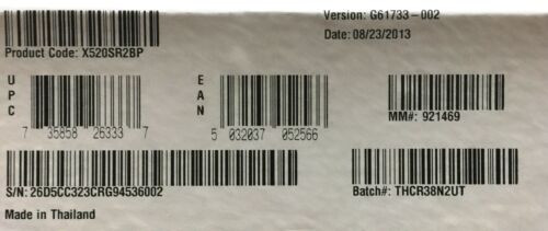 Intel X520Sr2Bp X520-Sr2 Ethernet Server Bypass Adapter New Bulk Packaging