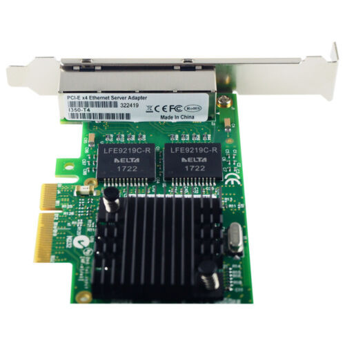 Intel Server Adapter I350-T4 Quad- Port 1000Mbps Gigabit Pci-E Network Card Nic