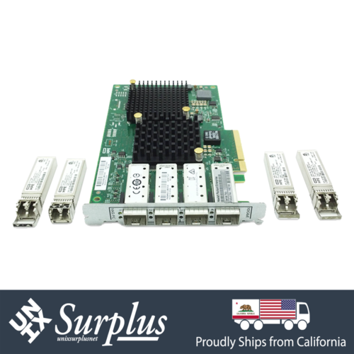 Hp 3Par N9Z18A Quad Port 2 16Gbe Fc 2X 10Gbe Sfp+ Nic Adapter Pcie W/ 4X Optics