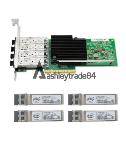 1Pcs New Intel 10Gbps Pci-E(3.0) X8 X710-Da4 Server Adapter & Intel 850Nm Module