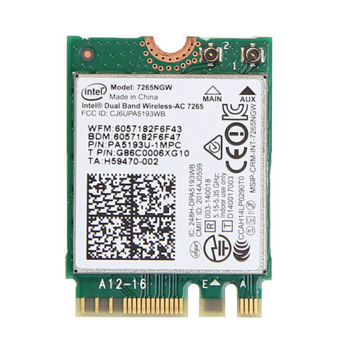 Intel Dual Band Wireless-Ac 7265Ngw Wi-Fi Bluetooth Card Ngff M.2 Wireless Card