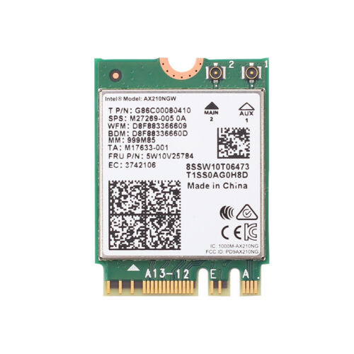 Intel Wifi 6E Ax210 M.2 2230 2X2 Ax Wireless Bluetooth 5.2 Tri-Band Network Card