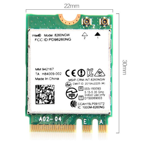 Intel Dual Band Wireless-Ac 8260 2.4G/5Ghz Ngff M.2 Bluetooth 4.2 Network Card