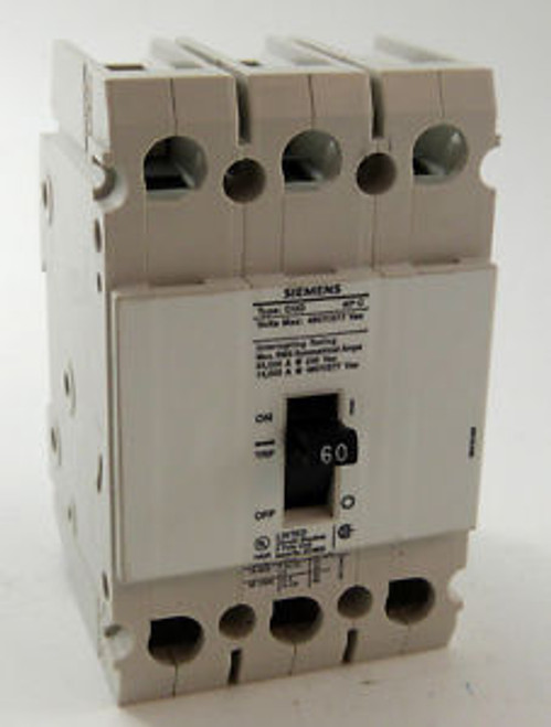 Used CQD380 Siemens Din Rail Mount Circuit Breaker 3 pole 80 amp 480 volt