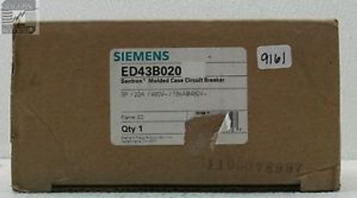 Siemens ED43B020 Sentron Molded Case Circuit Breaker 480V 20A 3P