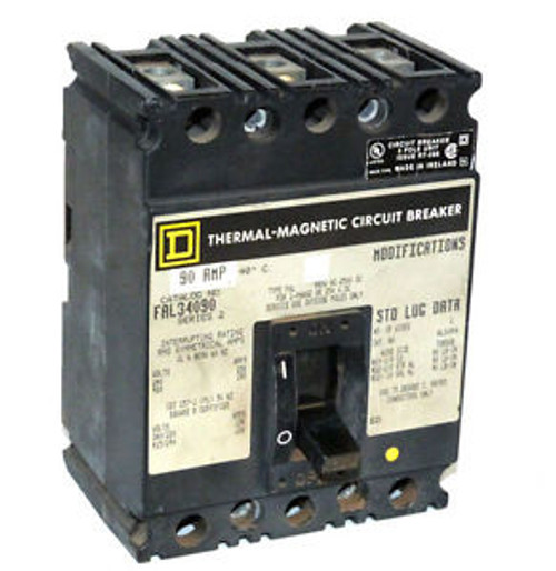 Square D FAL34090 90A 3-Pole 480V Circuit Breaker 1 YEAR WARRANTY
