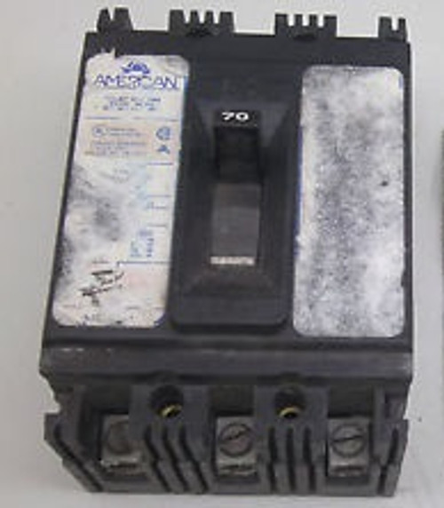 AMERICAN FEDERAL PACIFIC 70A AMP 3P POLE TRIPLE CIRCUIT BREAKER NEF